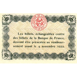 Bar-le-Duc - Pirot 19-7 - 50 centimes - Sans date (1917) - Etat : NEUF