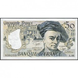 F 67-12 - 1986 - 50 francs - Quentin de la Tour - Série A.46 - Etat : TTB+