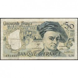 F 67-14 - 1988 - 50 francs - Quentin de la Tour - Série U.50 - Etat : B+