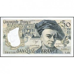 F 67-15 - 1989 - 50 francs - Quentin de la Tour - Série Y.55 - Etat : NEUF