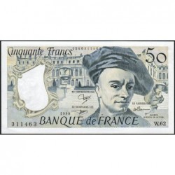 F 67-16 - 1990 - 50 francs - Quentin de la Tour - Série W.62 - Remplacement - Etat : SPL+