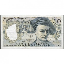 F 67-17 - 1991 - 50 francs - Quentin de la Tour - Série L.63 - Etat : TB+