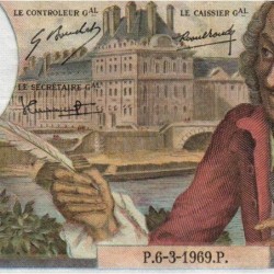 F 62-37 - 06/03/1969 - 10 francs - Voltaire - Série E.480 - Etat : TTB+