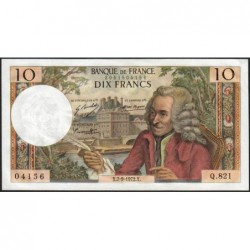 F 62-58 - 07/09/1972 - 10 francs - Voltaire - Série Q.821 - Etat : SPL