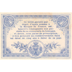 Limoges - Pirot 73-15 - 1 franc - Série H - 17/08/1914 - Etat : SUP+