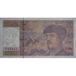 F 66bis-01 - 1990 - 20 francs - Debussy - Série X.028 - Etat : NEUF