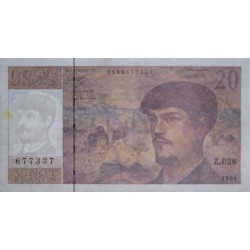 F 66bis-01 - 1990 - 20 francs - Debussy - Série Z.028 - Etat : TTB+