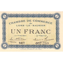 Lons-le-Saunier - Pirot 74-5 - 1 franc - Série 567 - Sans date - Etat : SPL+