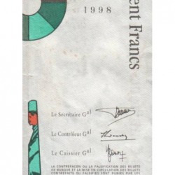 F 74-02 - 1998 - 100 francs - Cézanne - Série K - Etat : TB+