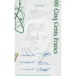 F 76-01 - 1994 - 500 francs - Pierre et Marie Curie - Série E - Etat : SUP+