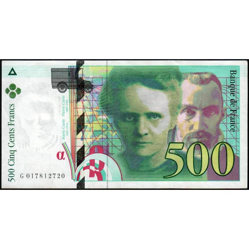 F 76-01 - 1994 - 500 francs - Pierre et Marie Curie - Série G - Etat : SUP+