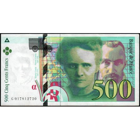 F 76-01 - 1994 - 500 francs - Pierre et Marie Curie - Série G - Etat : SUP+