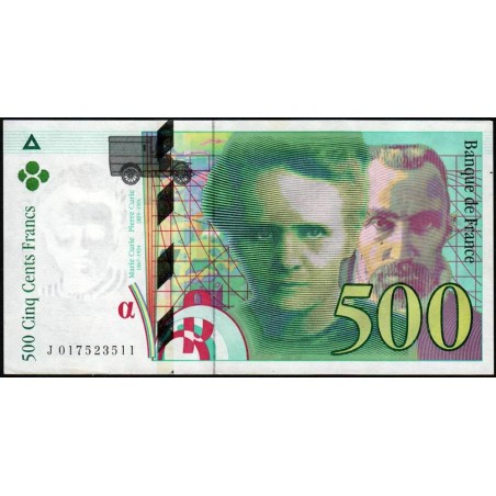 F 76-01 - 1994 - 500 francs - Pierre et Marie Curie - Série J - Etat : SUP+