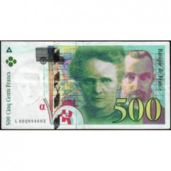 F 76-01 - 1994 - 500 francs - Pierre et Marie Curie - Série L - Etat : TTB-