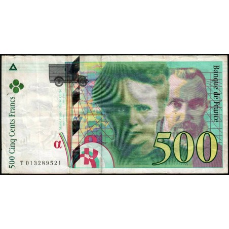 F 76-01 - 1994 - 500 francs - Pierre et Marie Curie - Série T - Etat : TB