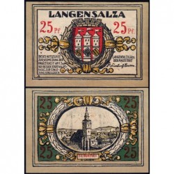 Allemagne - Notgeld - Langensalza - 25 pfennig - Réf. b - 1921 - Etat : SPL