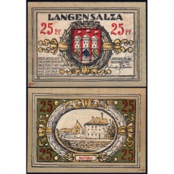 Allemagne - Notgeld - Langensalza - 25 pfennig - Réf. b - 1921 - Etat : SPL