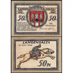 Allemagne - Notgeld - Langensalza - 50 pfennig - Type 1 - 1921 - Etat : SPL
