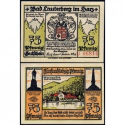Allemagne - Notgeld - Lauterberg - 75 pfennig - Réf. b - 15/07/1921 - Etat : NEUF