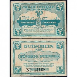 Allemagne - Notgeld - Lehrte - 50 pfennig - 01/01/1921 - Etat : TB+