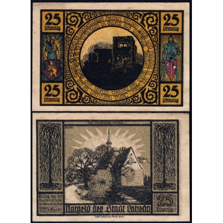 Allemagne - Notgeld - Lobeda (Jena) - 25 pfennig - Réf. 1 - Type 2 - 1921 - Etat : SUP