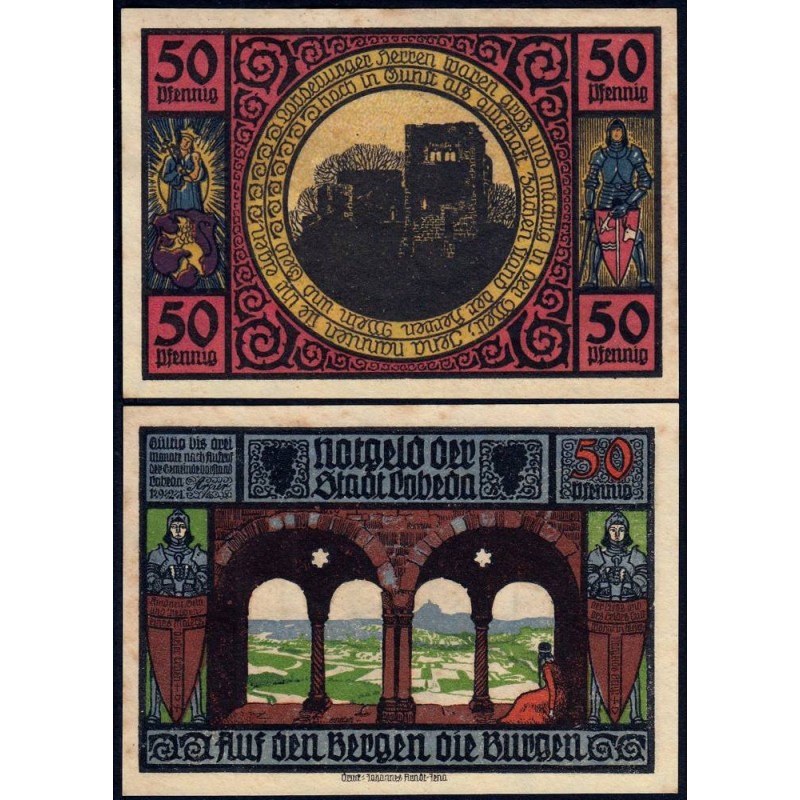 Allemagne - Notgeld - Lobeda (Jena) - 50 pfennig - Réf. 1 - Type 2 - 1921 - Etat : SUP