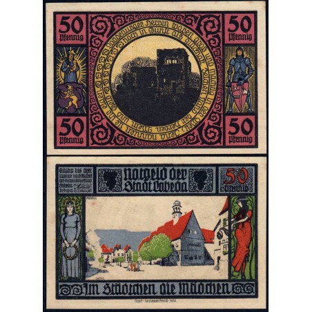 Allemagne - Notgeld - Lobeda (Jena) - 50 pfennig - Réf. 1 - Type 4 - 1921 - Etat : SUP