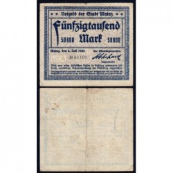 Allemagne - Notgeld - Mainz - 50'000 mark - Série A - 02/07/1923 - Etat : TB+