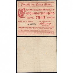 Allemagne - Notgeld - Mainz - 100'000 mark - Série B - 02/07/1923 - Etat : TB+