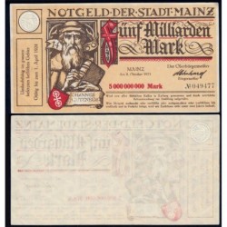 Allemagne - Notgeld - Mainz - 5 milliards mark - Sans série - 08/10/1923 - Etat : SPL