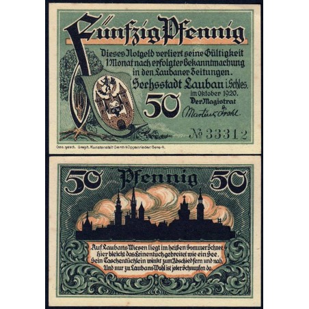 Pologne - Notgeld - Lauban (Luban) - 50 pfennig - 10/1920 - Etat : NEUF