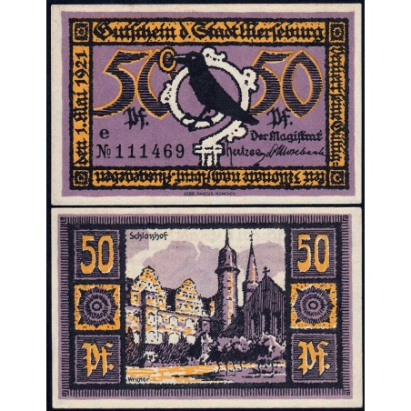 Allemagne - Notgeld - Merseburg - 50 pfennig - Lettre e - 01/05/1921 - Etat : SPL