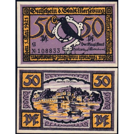 Allemagne - Notgeld - Merseburg - 50 pfennig - Lettre g - 01/05/1921 - Etat : SPL