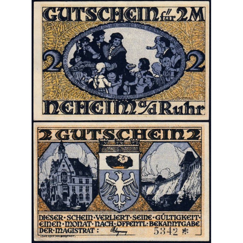 Allemagne - Notgeld - Neheim an der Ruhr - 2 mark - 1920 - Etat : SPL