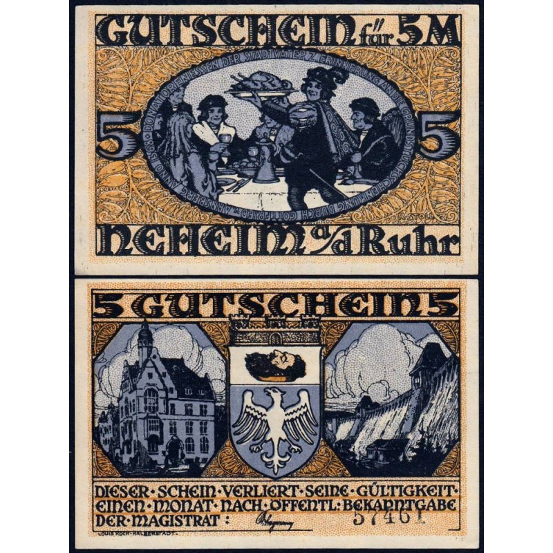 Allemagne - Notgeld - Neheim an der Ruhr - 5 mark - 1920 - Etat : pr.NEUF