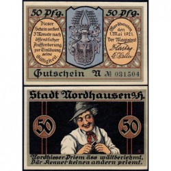Allemagne - Notgeld - Nordhausen - 50 pfennig - 01/05/1921 - Etat : SPL