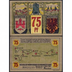 Allemagne - Notgeld - Wernigerode (Chemin de Fer) - 75 pfennig - 01/03/1921 - Etat : SPL