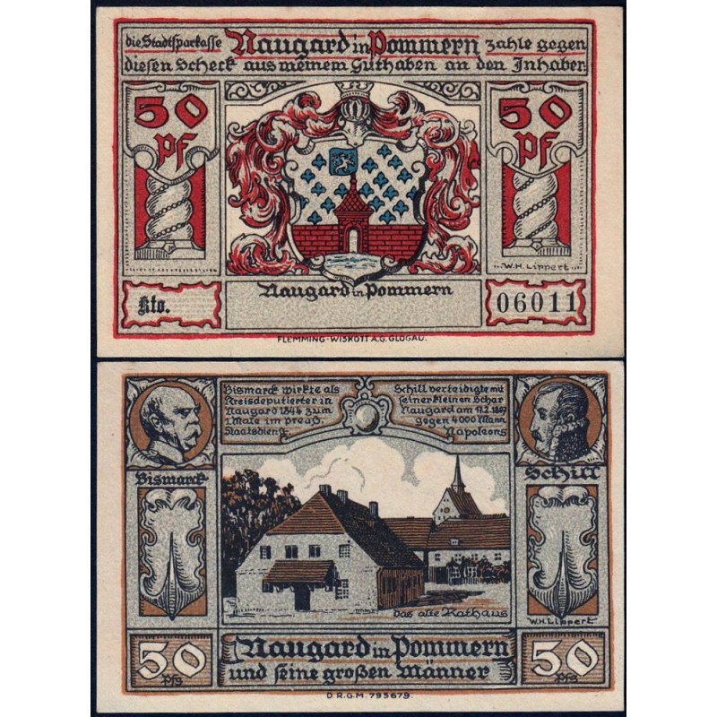 Pologne - Notgeld - Naugard (Nowogard) - 50 pfennig - 1922 - Etat : SPL