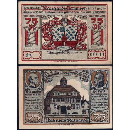 Pologne - Notgeld - Naugard (Nowogard) - 75 pfennig - 1922 - Etat : SPL