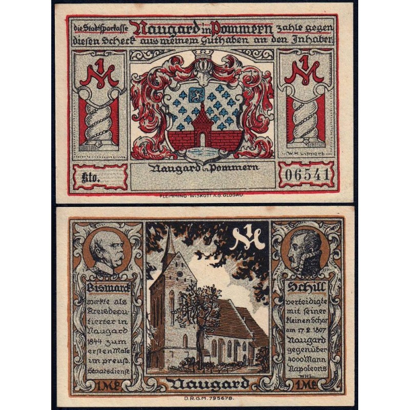Pologne - Notgeld - Naugard (Nowogard) - 1 mark - 1922 - Etat : SPL