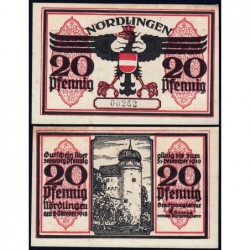 Allemagne - Notgeld - Nördlingen - 20 pfennig - 02/10/1918 - Etat : SPL+