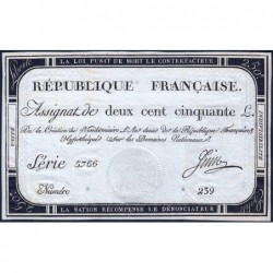 Assignat 45a - 250 livres - Signature 13 - 7 vendémiaire an 2 - Série 5766 - Etat : pr.NEUF