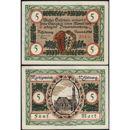 Allemagne - Notgeld - Nesselwang - 5 mark - 11/1918 - Etat : NEUF