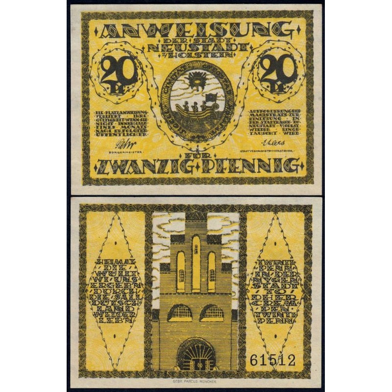 Allemagne - Notgeld - Neustadt-in-Holstein - 20 pfennig - 1920 - Etat : NEUF
