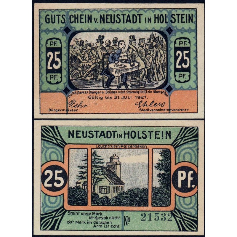 Allemagne - Notgeld - Neustadt-in-Holstein - 25 pfennig - 1921 - Etat : NEUF