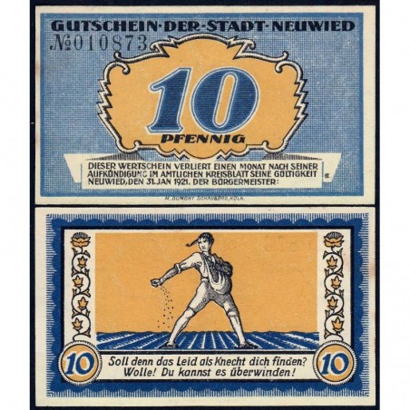 Allemagne - Notgeld - Newied - 10 pfennig - 31/01/1921 - Etat : NEUF