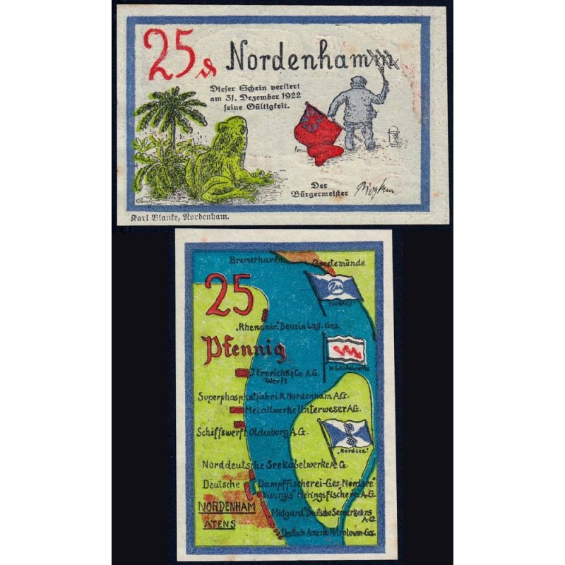 Allemagne - Notgeld - Nordenham - 25 pfennig - 1921 - Etat : SPL
