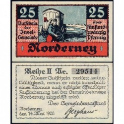 Allemagne - Notgeld - Norderney - 25 pfennig - 14/05/1920 - Etat : NEUF
