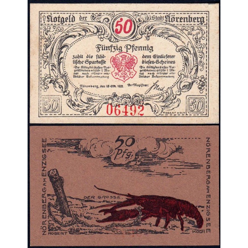 Pologne - Notgeld - Nörenberg (Insko) - 50 pfennig - Type 2 - 18/10/1921 - Etat : NEUF