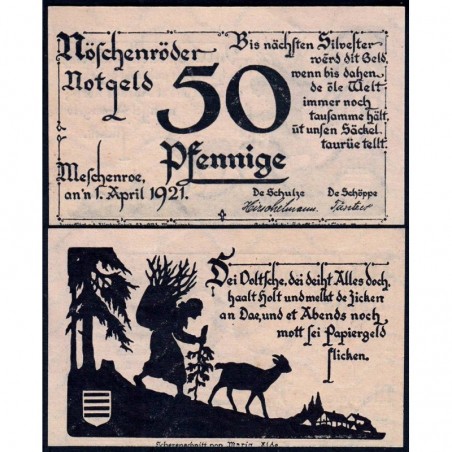 Allemagne - Notgeld - Nöschenrode - 50 pfennige - 01/04/1921 - Etat : SPL